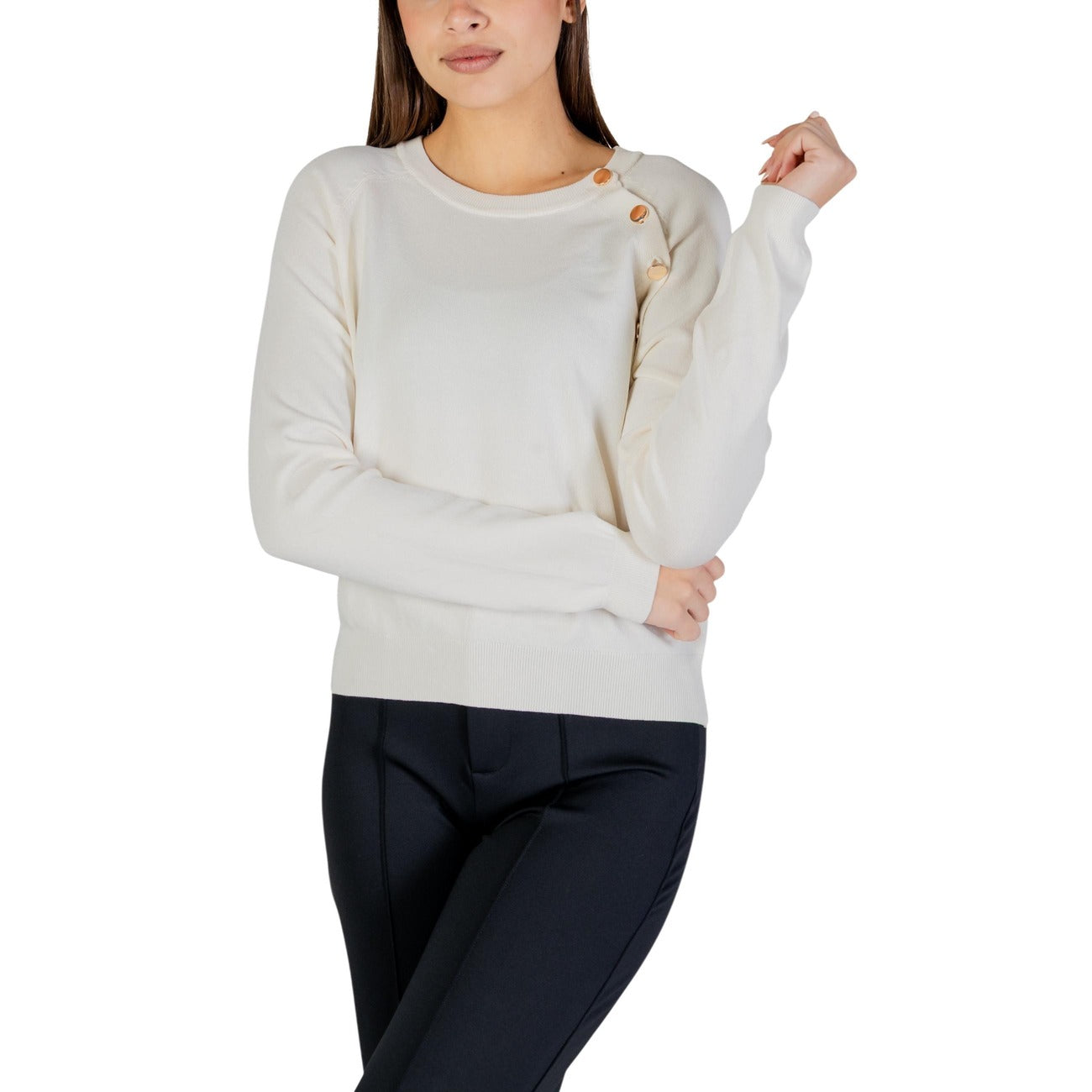 501341 Morgan De Toi Maglia Bianca Maniche Lunghe Donna