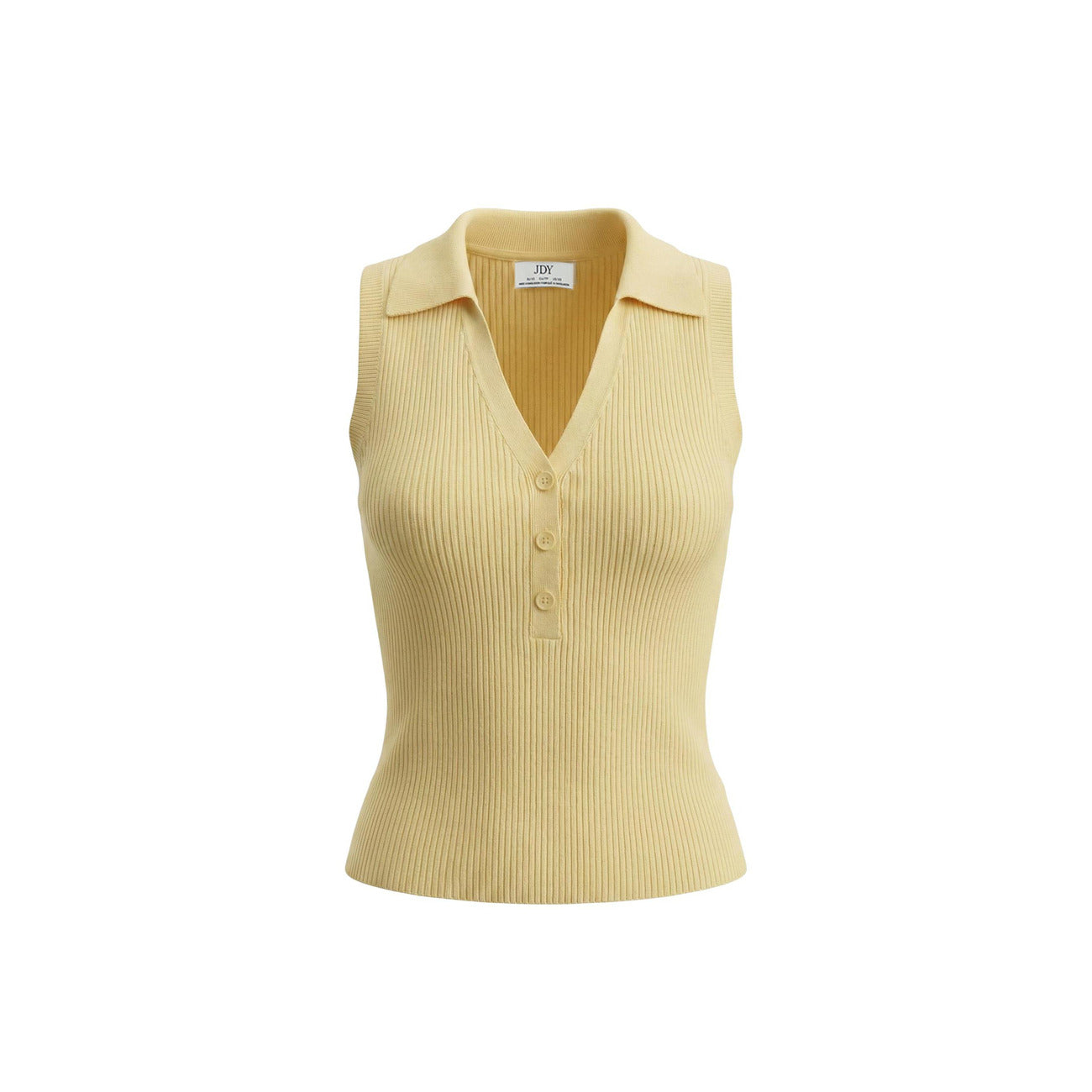 2455588 Jacqueline De Yong Canotta Gialla Viscosa Bottoni Scollo V Donna