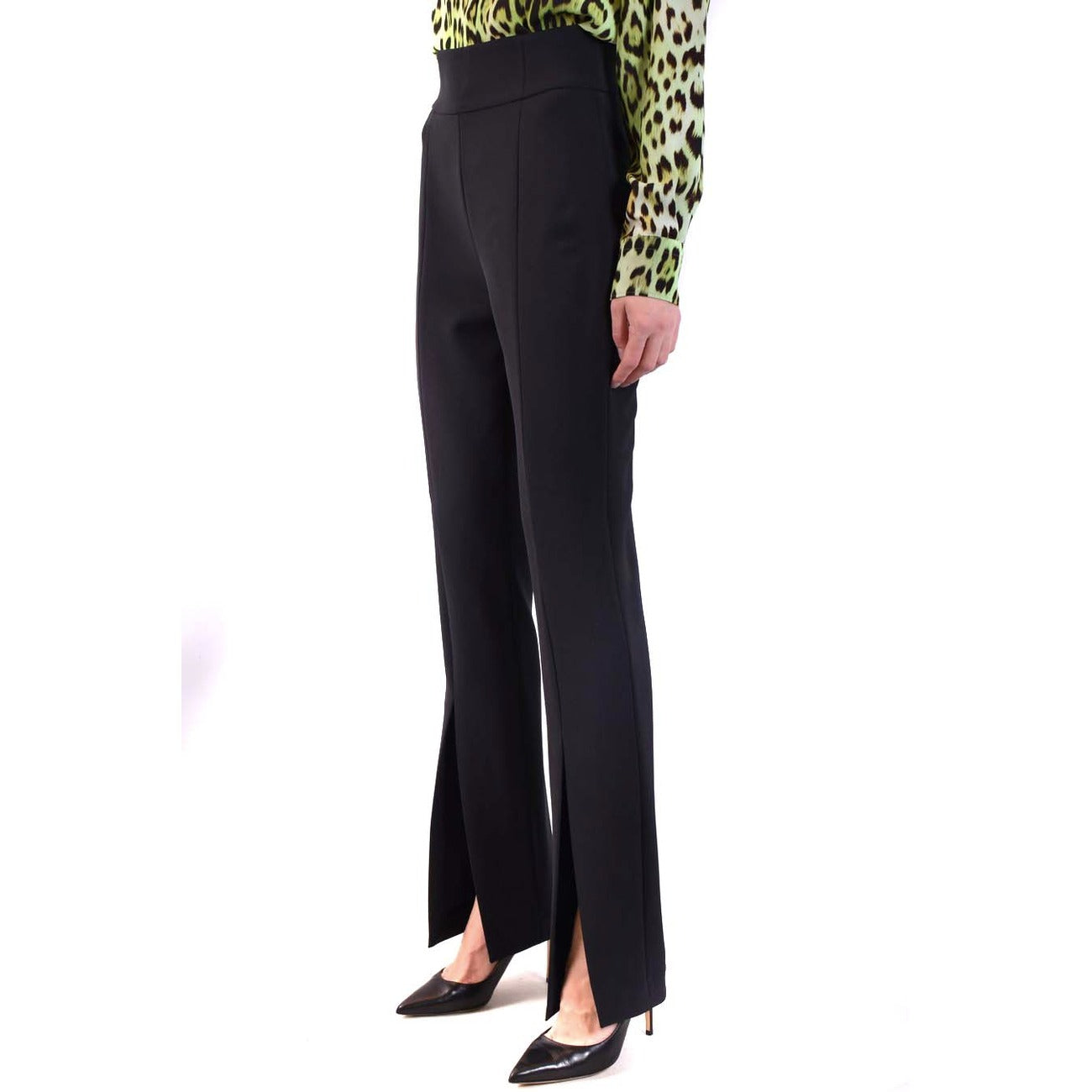 2422959 Pinko Pantaloni Neri Poliestere Cerniera Made Italy Donna