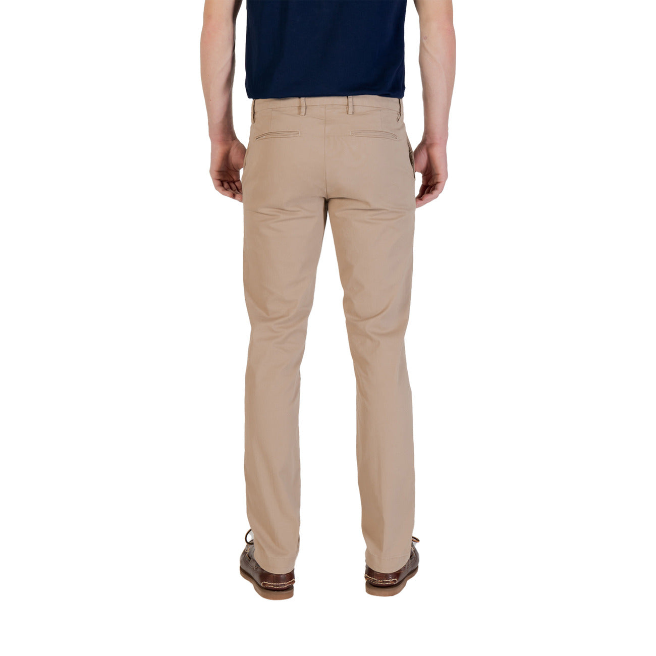 2421598 Borghese Pantaloni Beige Monocromo Cotone Elastan Uomo