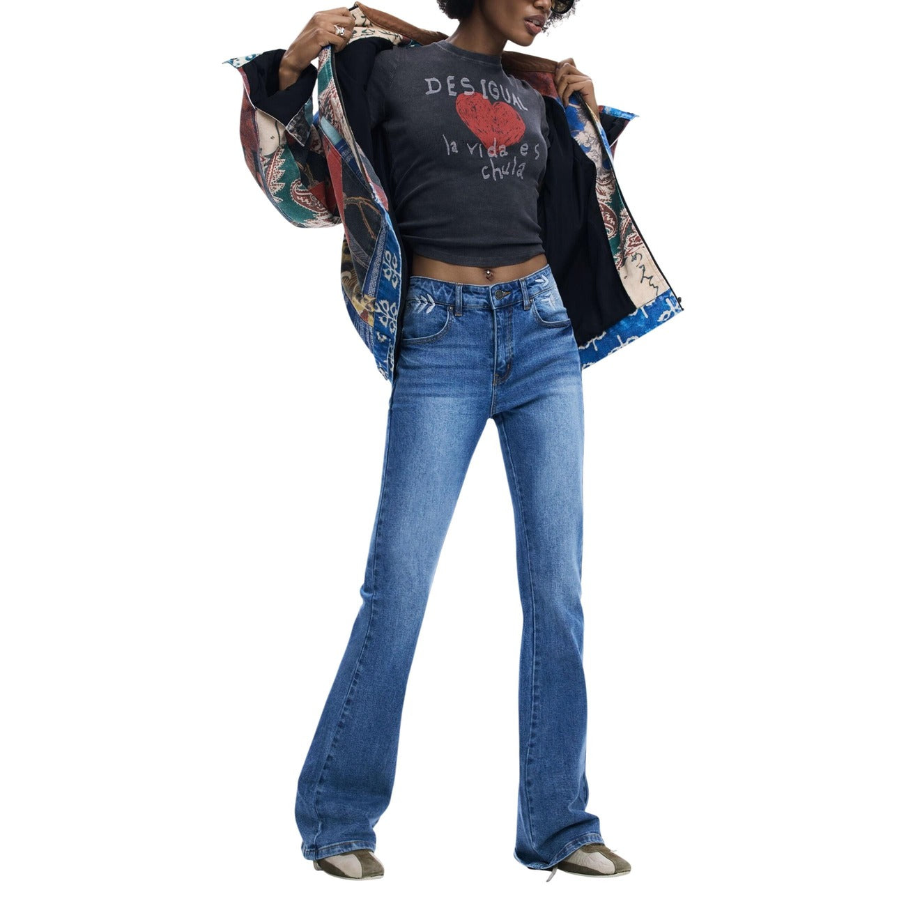 2449610 Desigual Jeans Blu Donna
