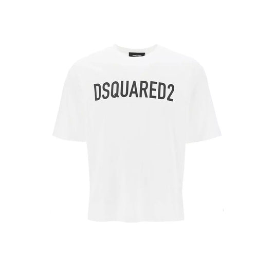 2423404 Dsquared2 T-Shirt Bianca Stampa Uomo
