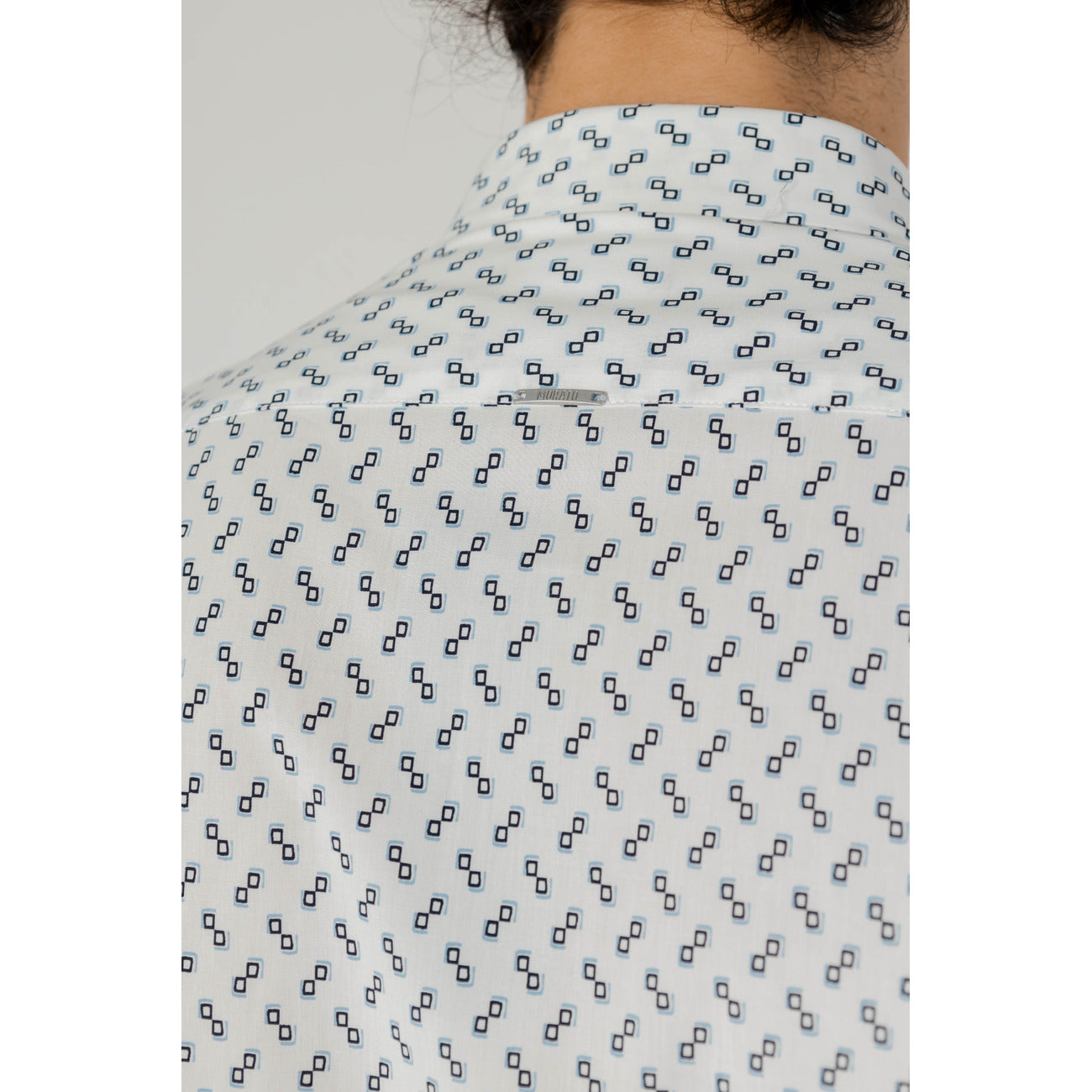 2211281 Antony Morato Camicia Bianca Geometrica Cotone Viscosa Uomo