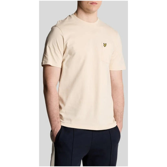 2419613 Lyle & Scott T-Shirt Beige Stampa Tasca Uomo