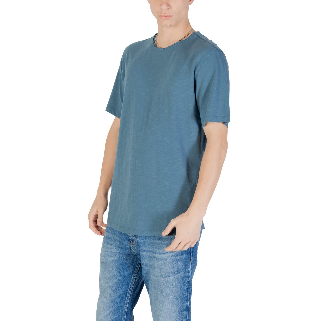 2420550 Jack & Jones T-Shirt Blu Cotone Organico Uomo