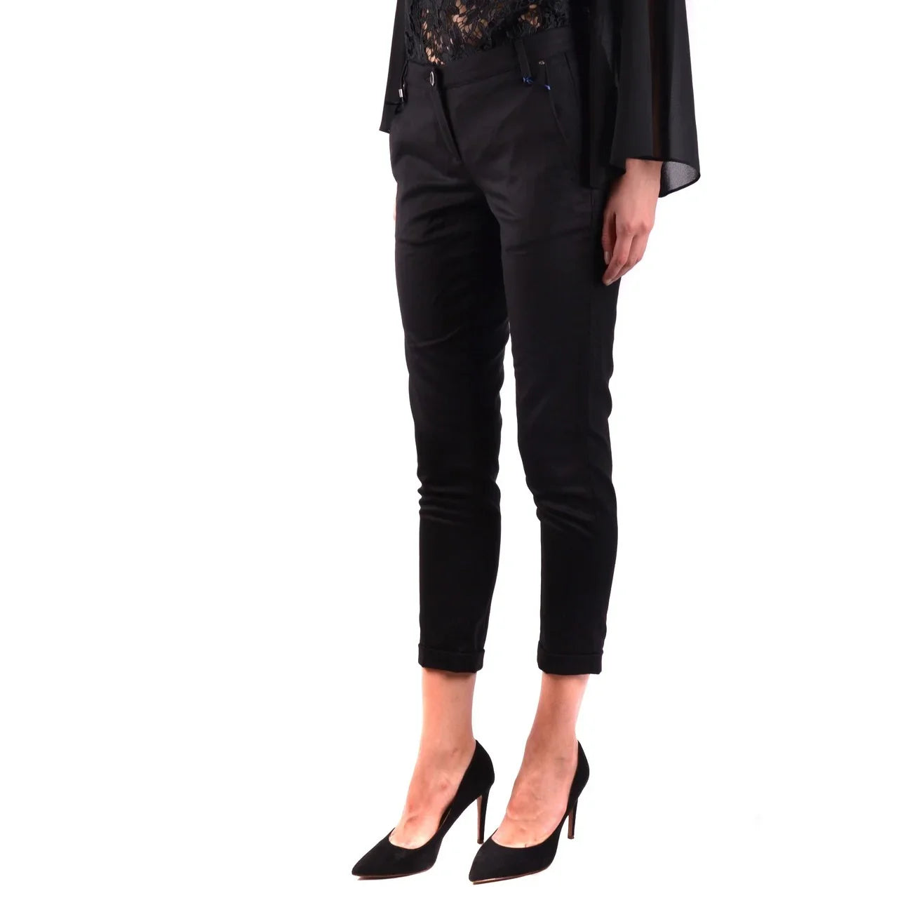 2438488 Jacob Cohen Pantaloni Neri Lana Cashmere Made Italy Donna