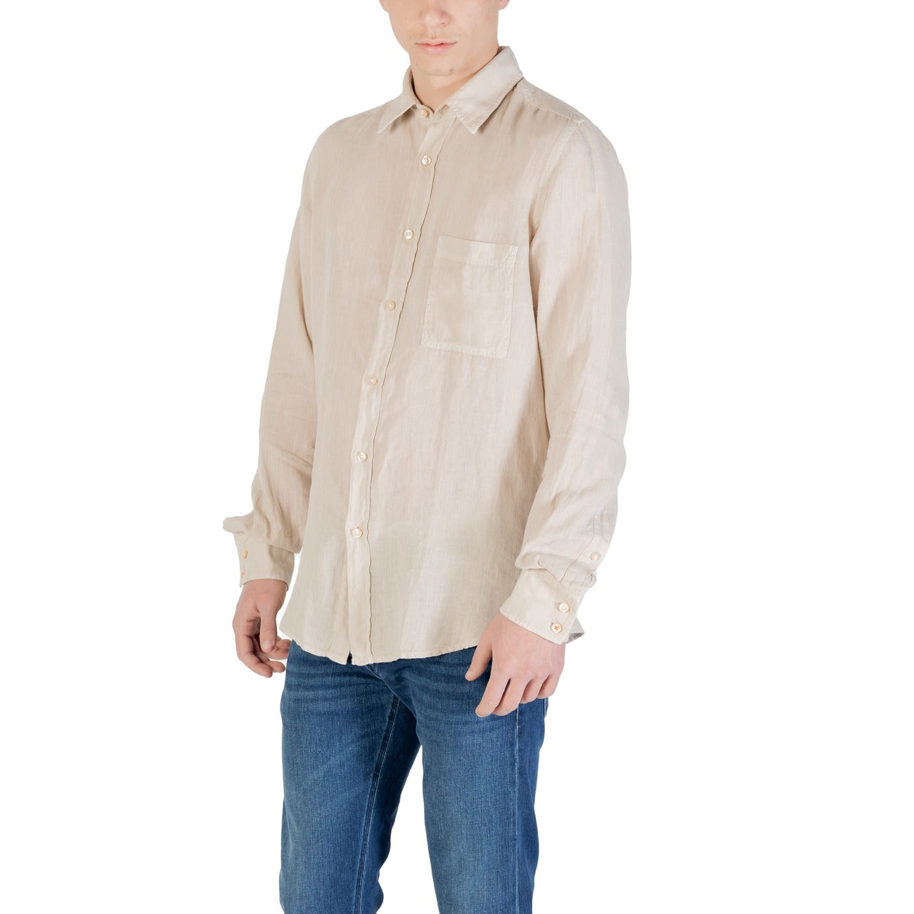 2421642 Boss Camicia Beige Lino Uomo