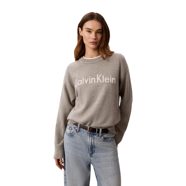 Maglia Donna Girocollo Logo Intarsia J20J219003