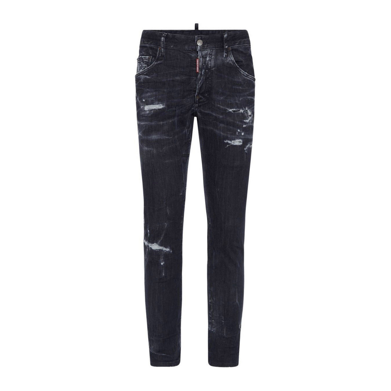2443255 Dsquared2 Jeans Nero Strappato Macchiato Uomo