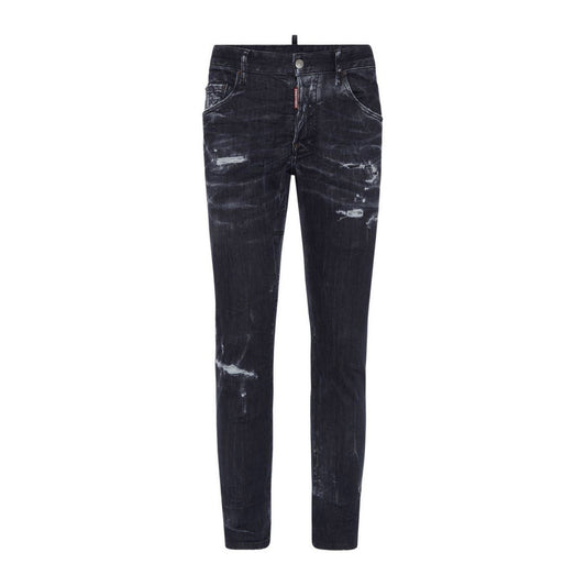 2443255 Dsquared2 Jeans Nero Strappato Macchiato Uomo