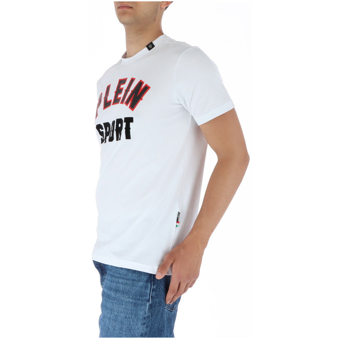 444071 Plein Sport T-Shirt Bianco Stampa Uomo