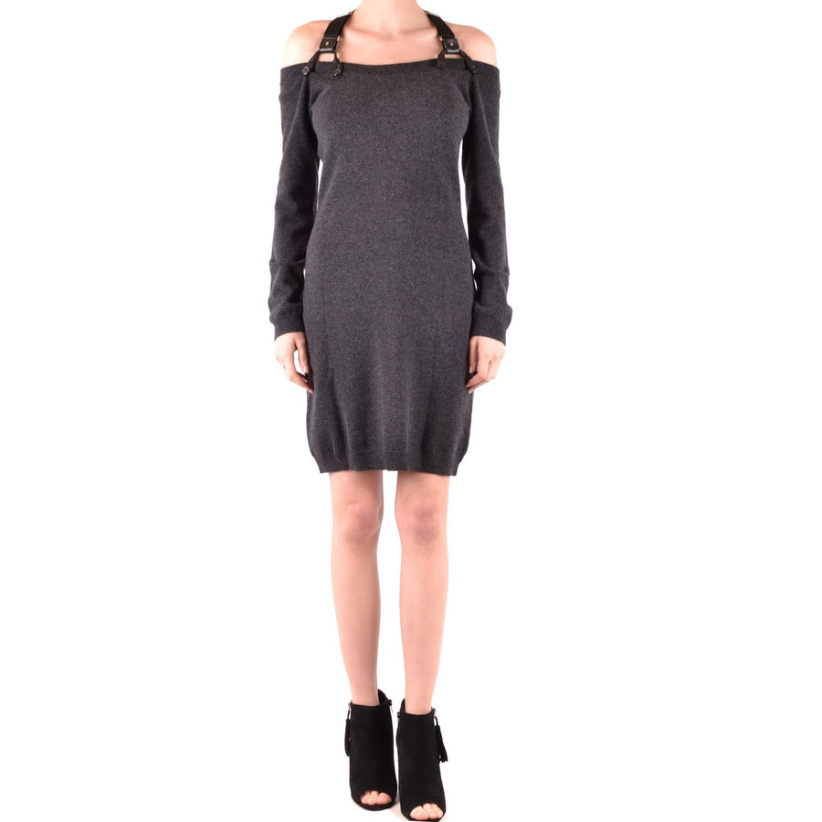 Abito Corto in Maglia Grigio Moschino