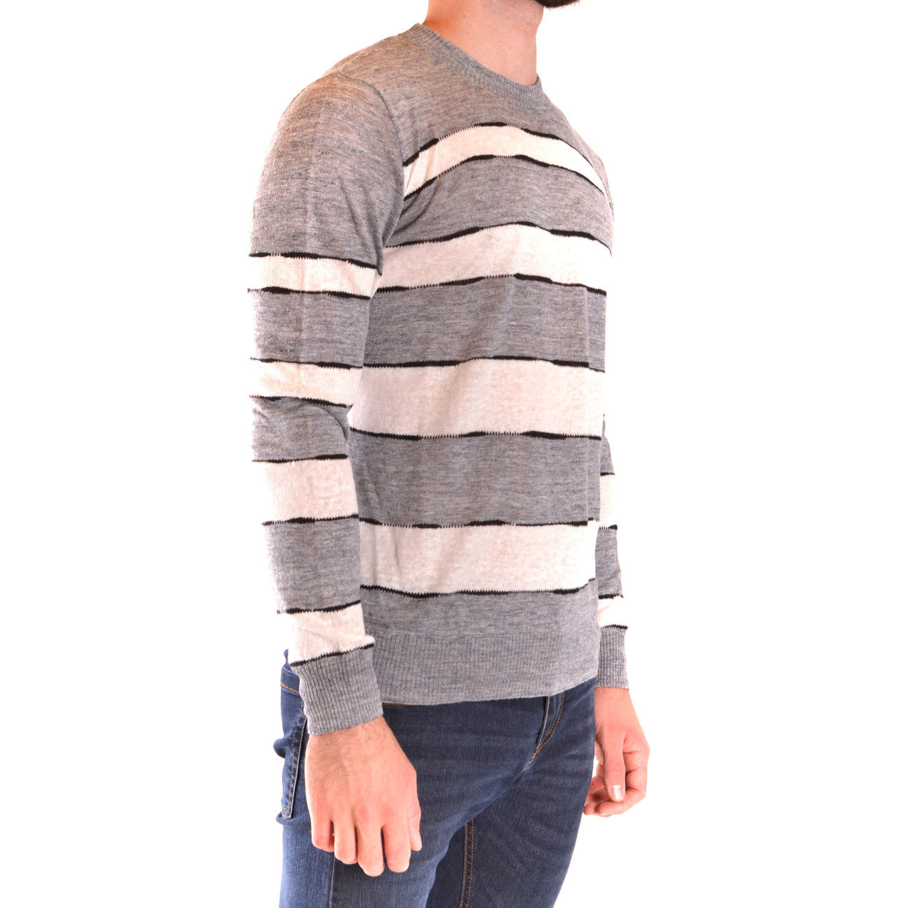2431145 Paolo Pecora Maglia Multicolore Lino Righe Uomo