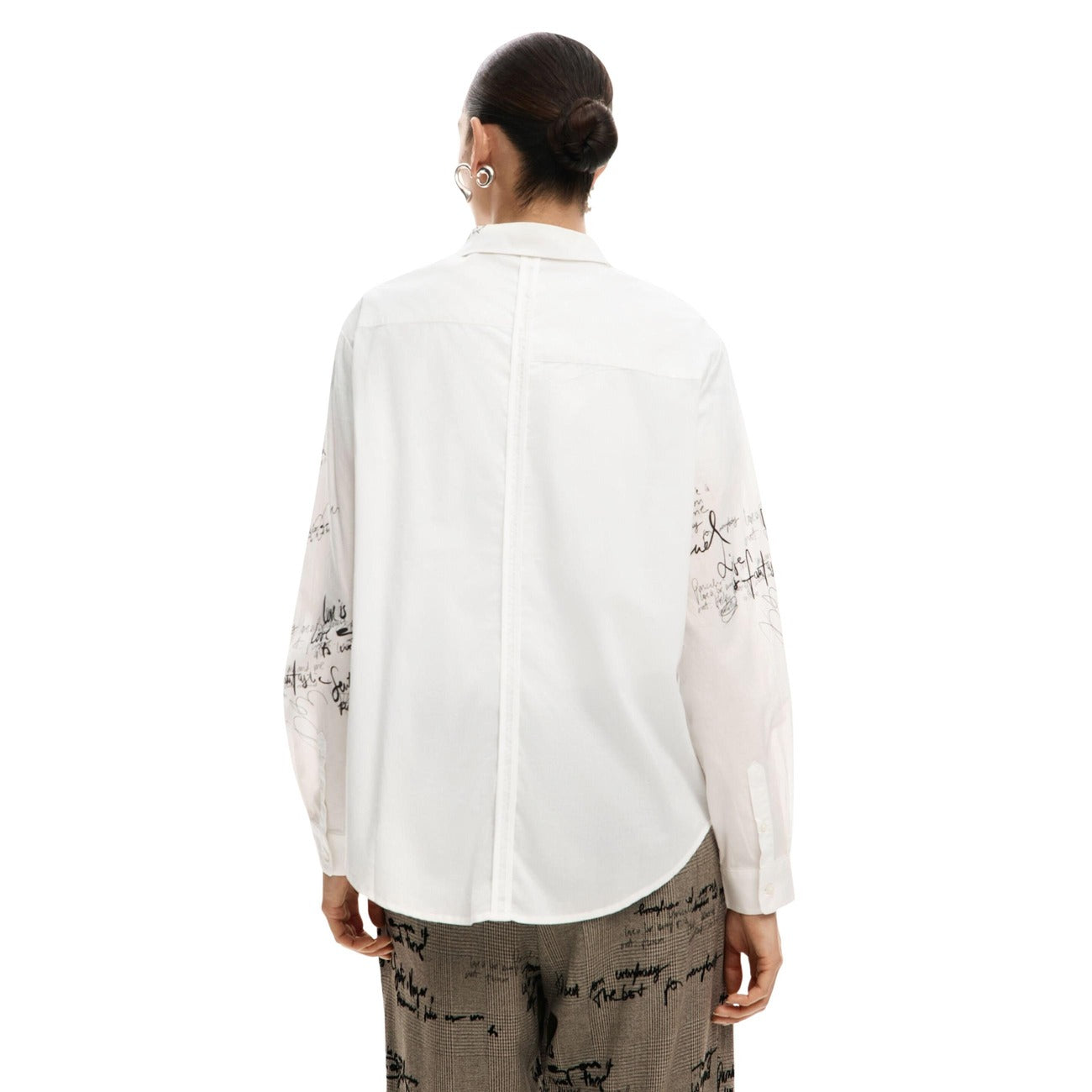 2451550 Desigual Camicia Donna Bianca Righe Cotone