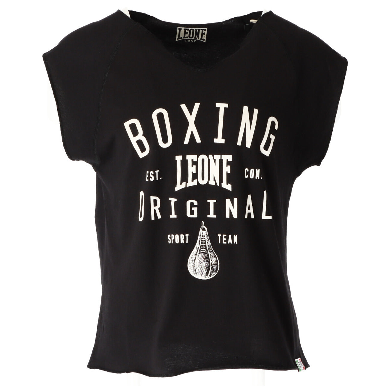 201414 Leone 1947 T-Shirt Nero Cotone Smanicato Uomo