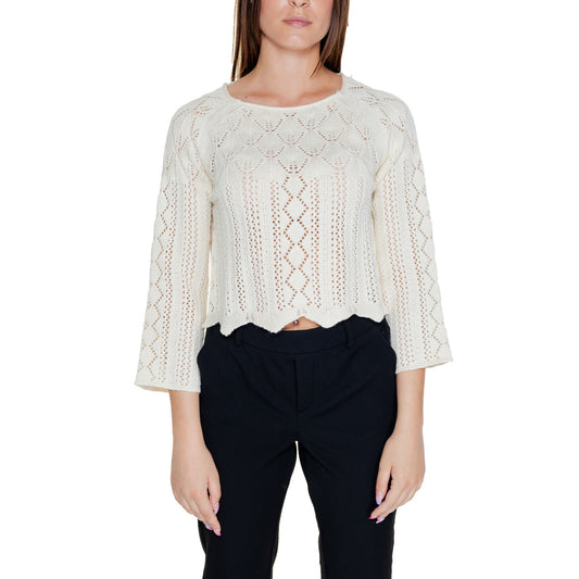 2294238 Vero Moda Maglia Beige Scollo Tondo Donna