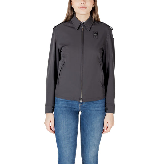 2416912 Blauer Giacca Nera Cerniera Tasche Poliammide Donna