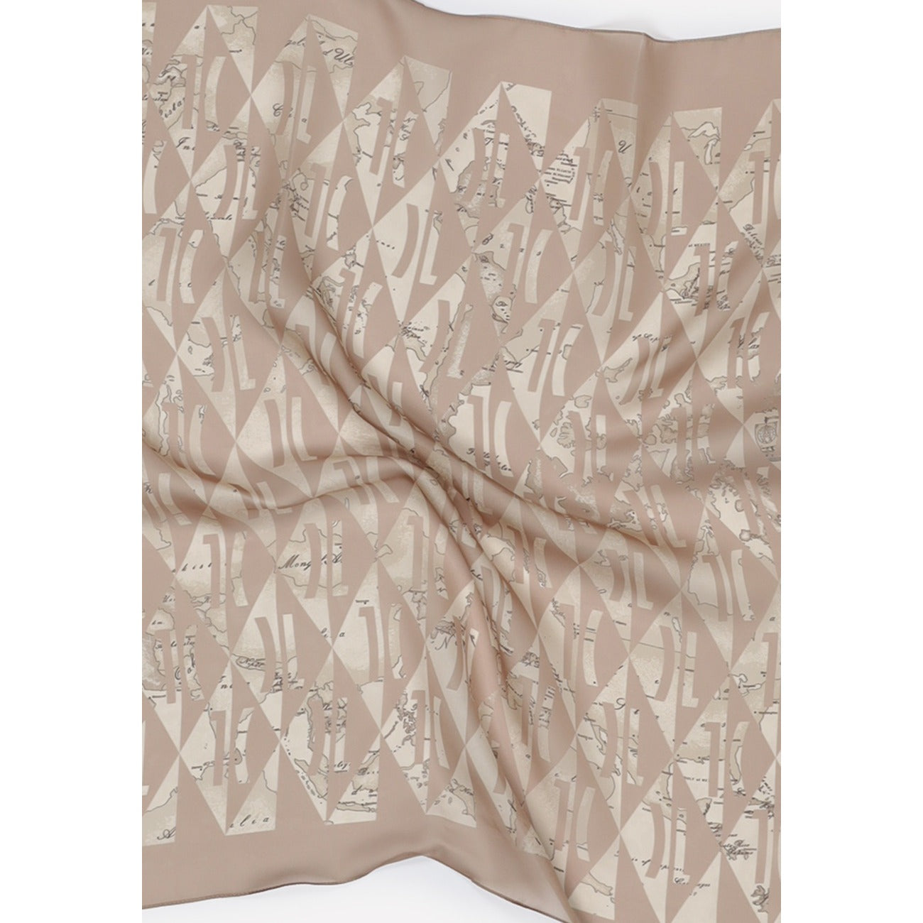 2457537 Alviero Martini Prima Classe Sciarpa Beige Stampa Donna