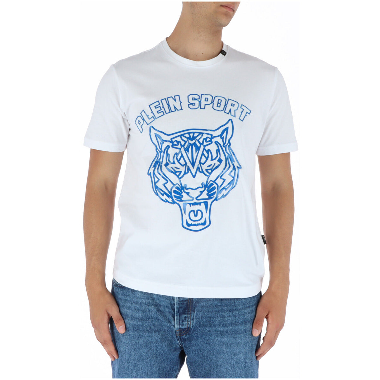 444096 Plein Sport T-Shirt Bianco Stampa Uomo