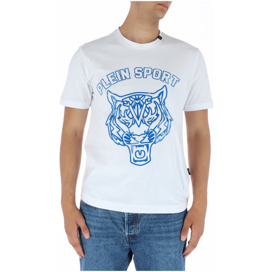 444096 Plein Sport T-Shirt Bianco Stampa Uomo
