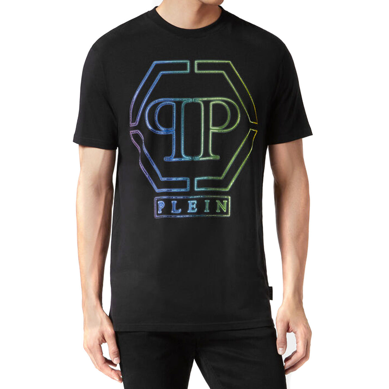 2430796 Philipp Plein T-Shirt Nera Stampa Uomo