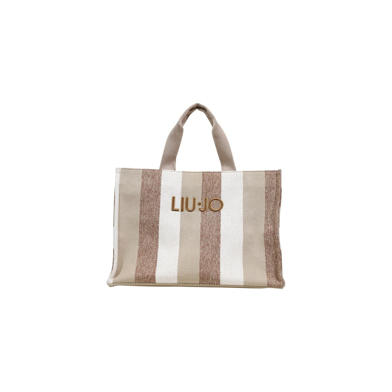 2456082 Liu Jo Borsa Beige Righe Cotone