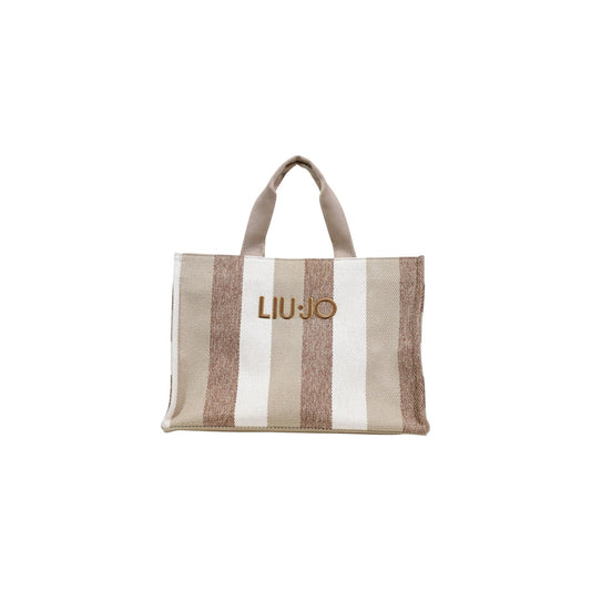 2456082 Liu Jo Borsa Beige Righe Cotone