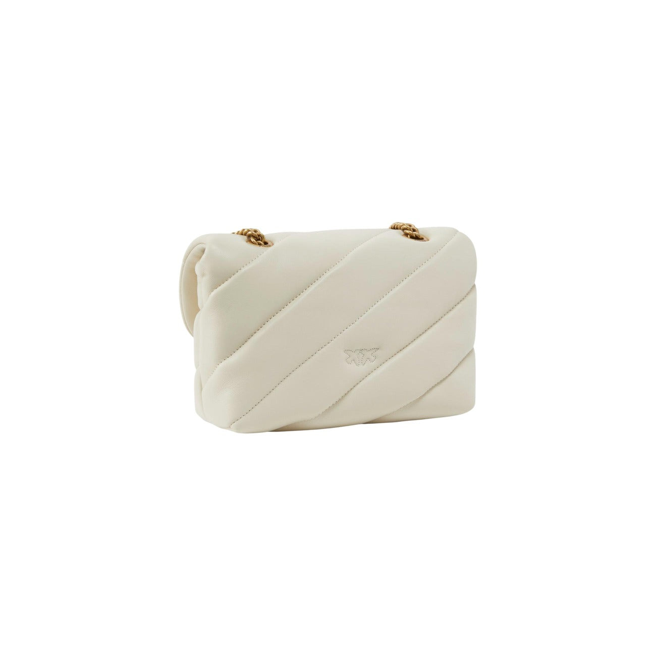 2206155 Pinko Borsa Tracolla Bianca Pelle Bottone Gancio Donna