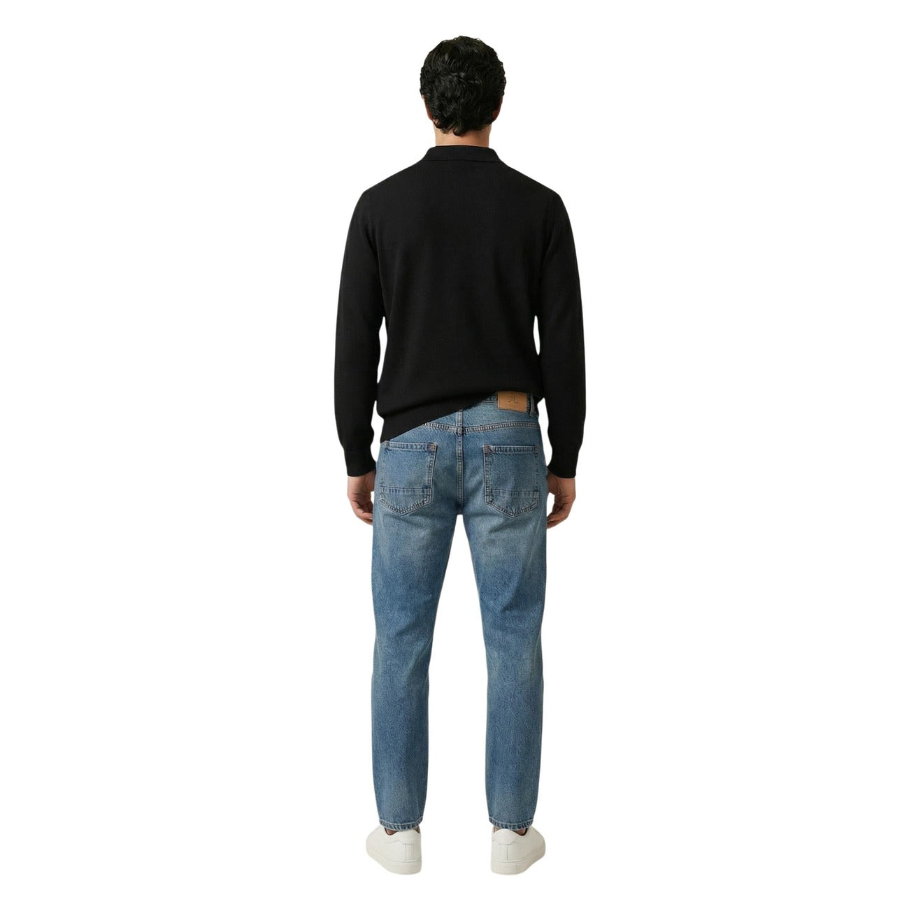 2455905 Gianni Lupo Maglia Nera Viscosa Cerniera Uomo