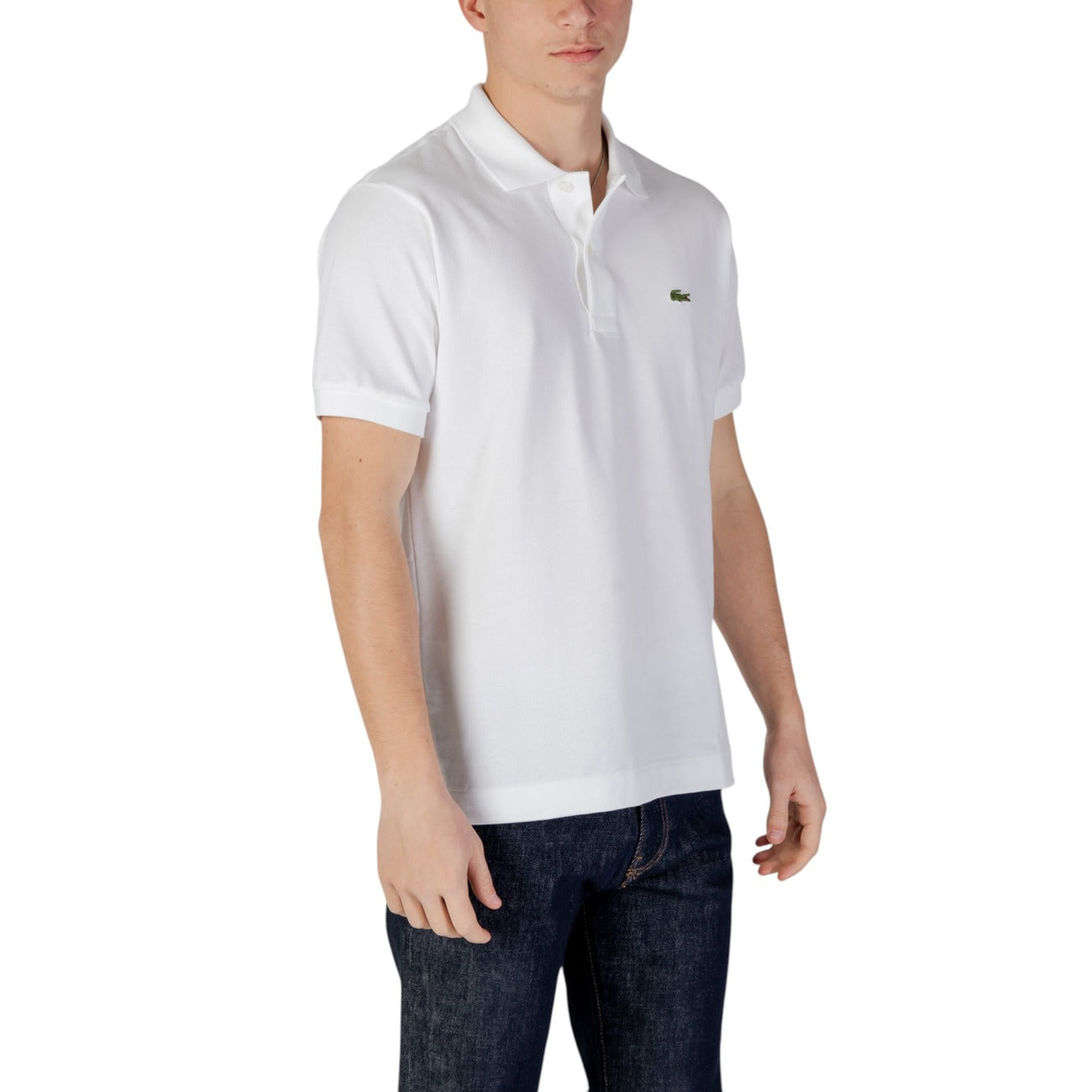 2412613 Lacoste Polo Bianca Cotone Colletto Polo Maniche Corte Uomo