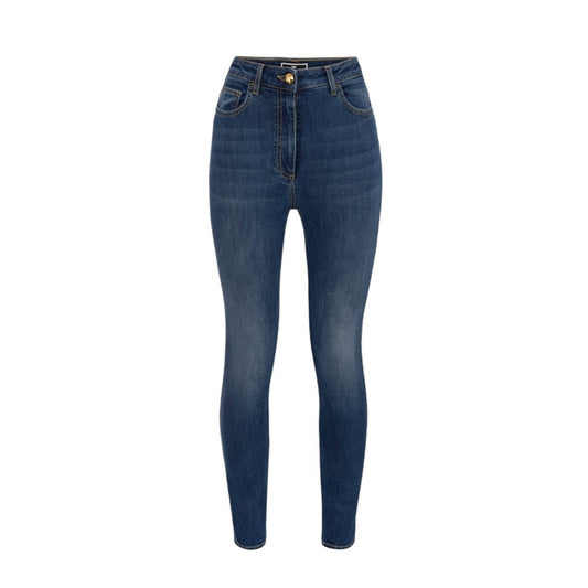 2424965 Elisabetta Franchi Jeans Blu Zip Bottone Tasche Donna