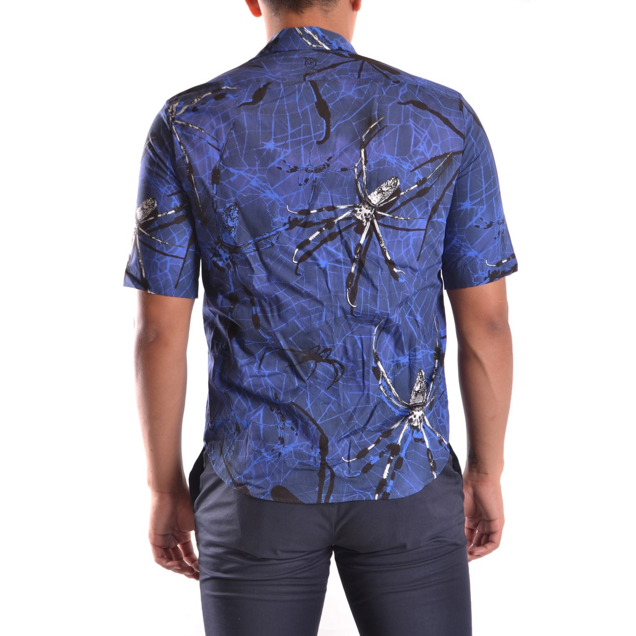 2443975 Alexander McQueen Camicia Blu Stampa Uomo