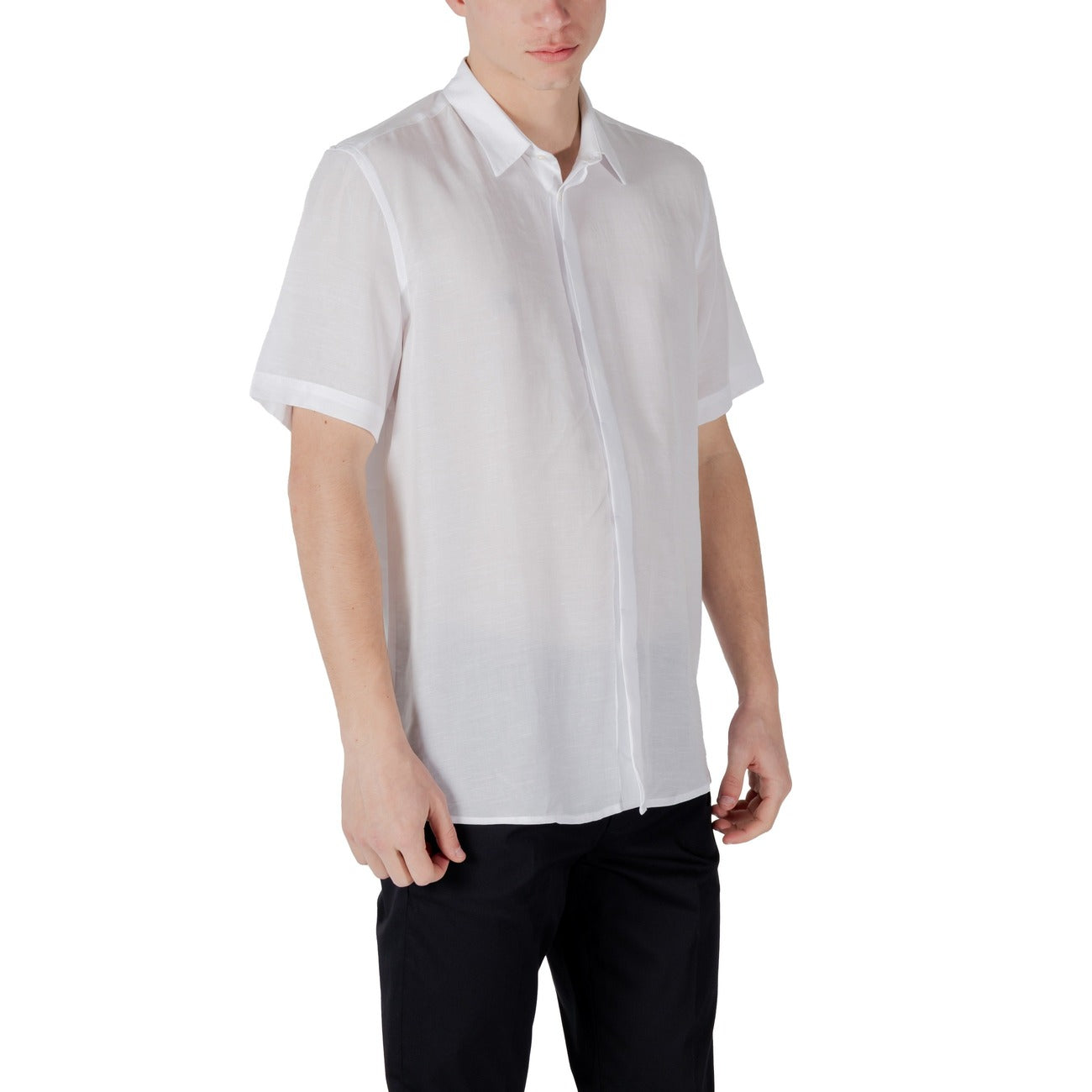 2417338 Antony Morato Camicia Bianca Lyocell Lino Uomo