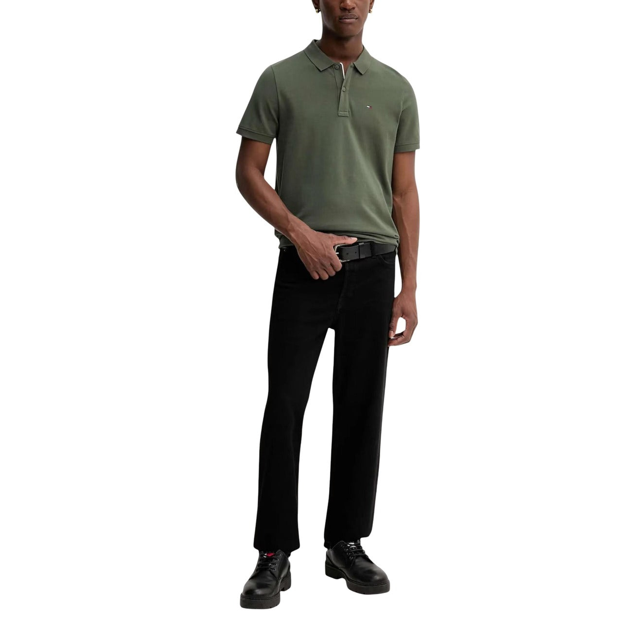 2447419 Tommy Hilfiger Jeans Polo Verde Uomo