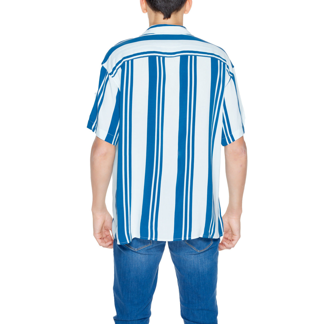 2252412 Jack & Jones Camicia Azzurra Righe Uomo