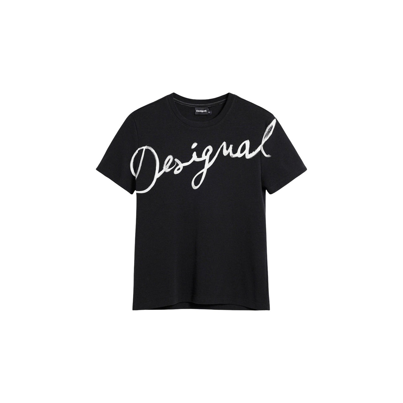 2451093 Desigual T-Shirt Donna Nera Stampa Cotone