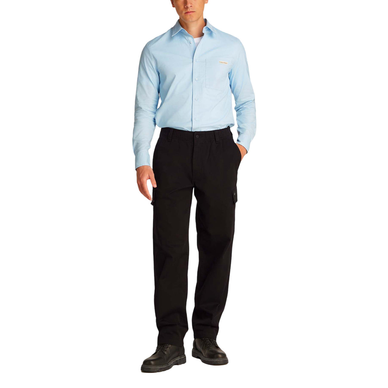 2419925 Calvin Klein Jeans Pantaloni Nero Cotone Elastan Uomo