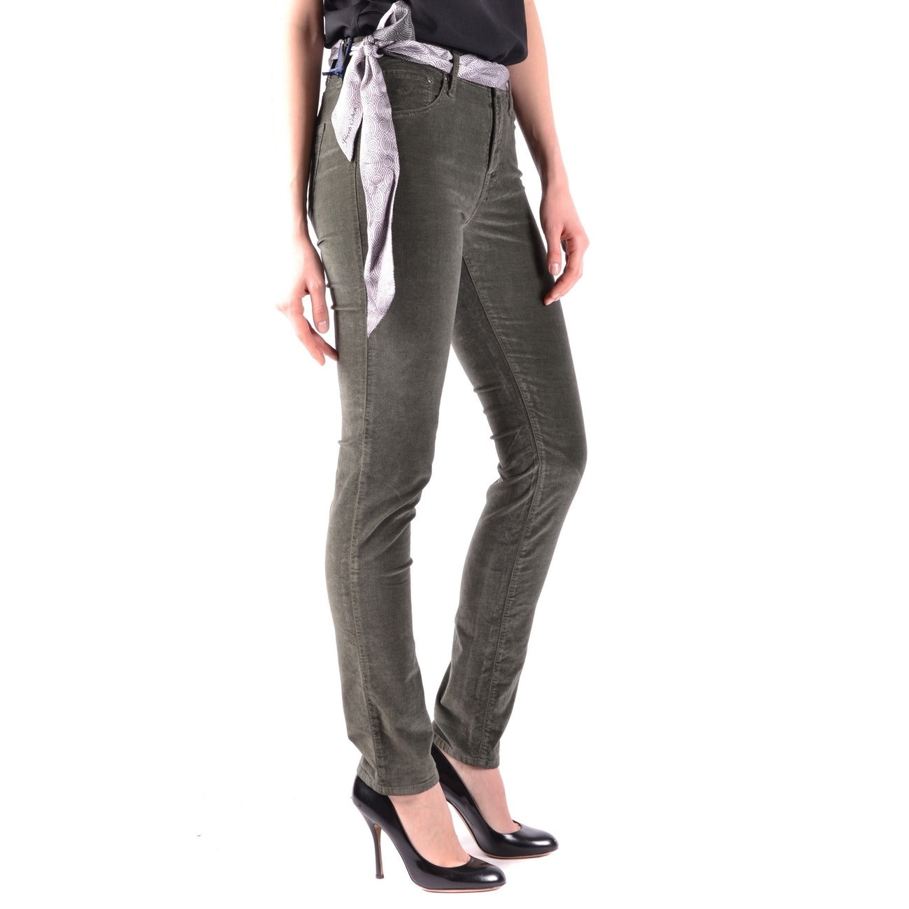 2437700 Jacob Cohen Jeans Verdi Cotone Modal Made Italy Donna