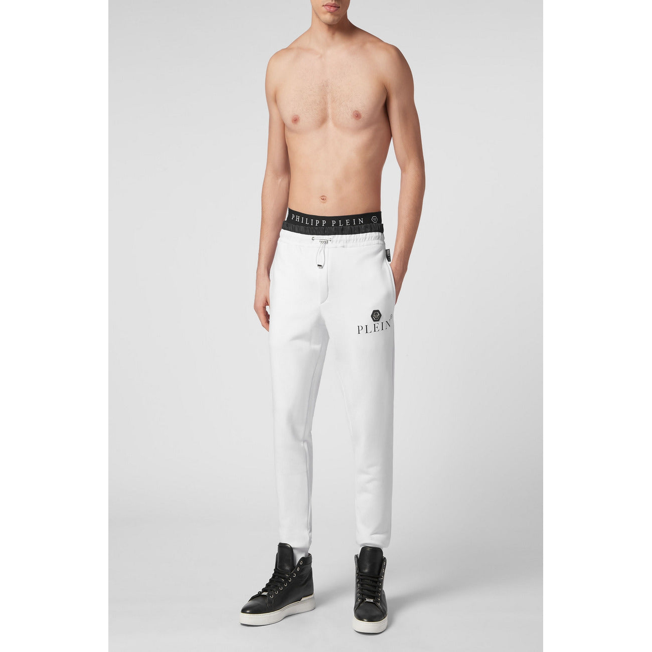 2451143 Philipp Plein Pantaloni Bianco Cotone Uomo