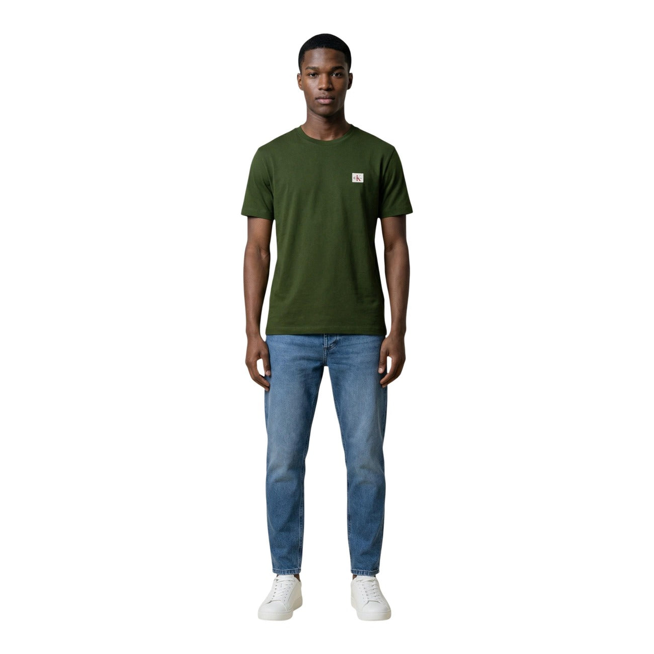2451801 Calvin Klein Jeans T-Shirt Verde 100% Cotone Uomo