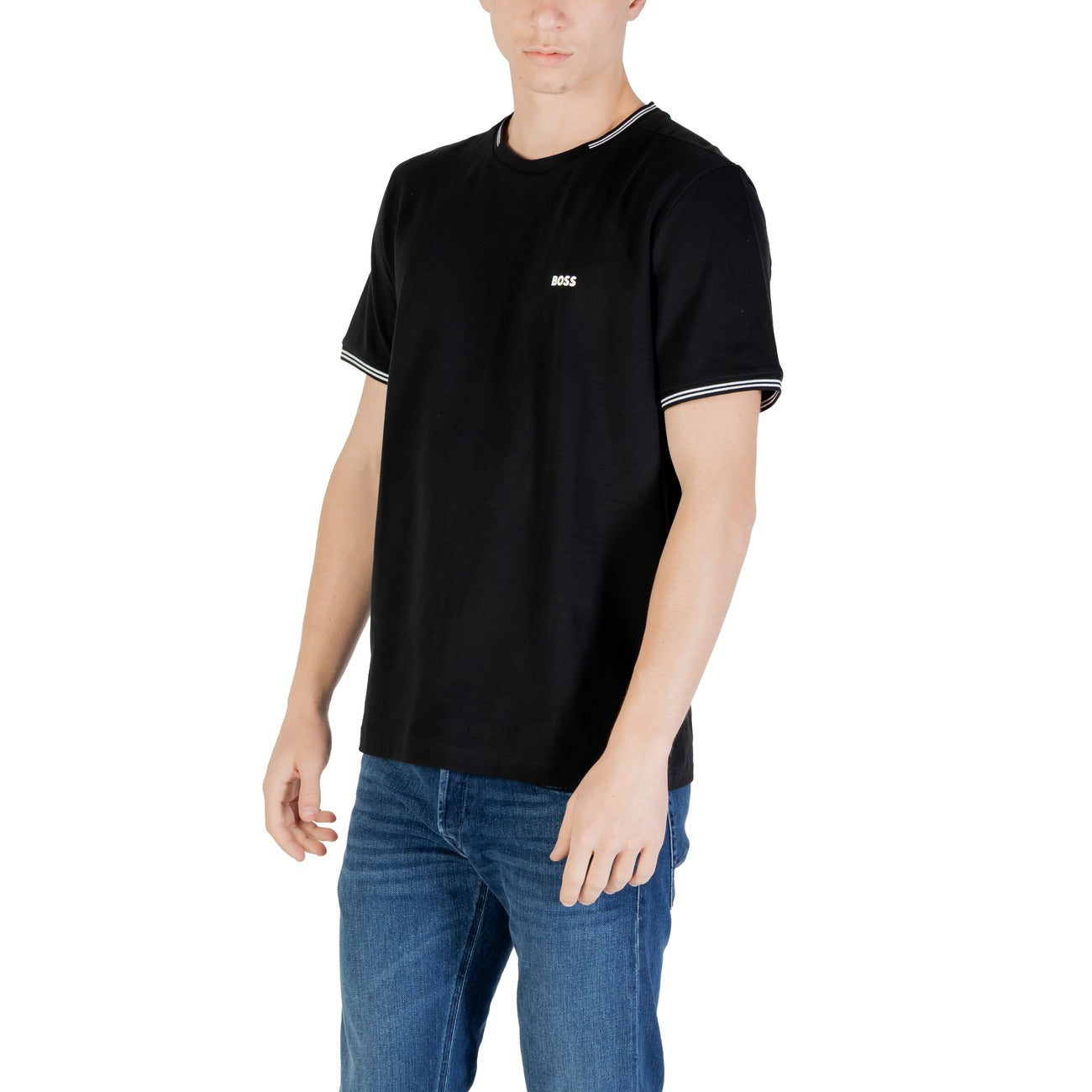 2421306 Boss T-Shirt Nera Stretch Uomo