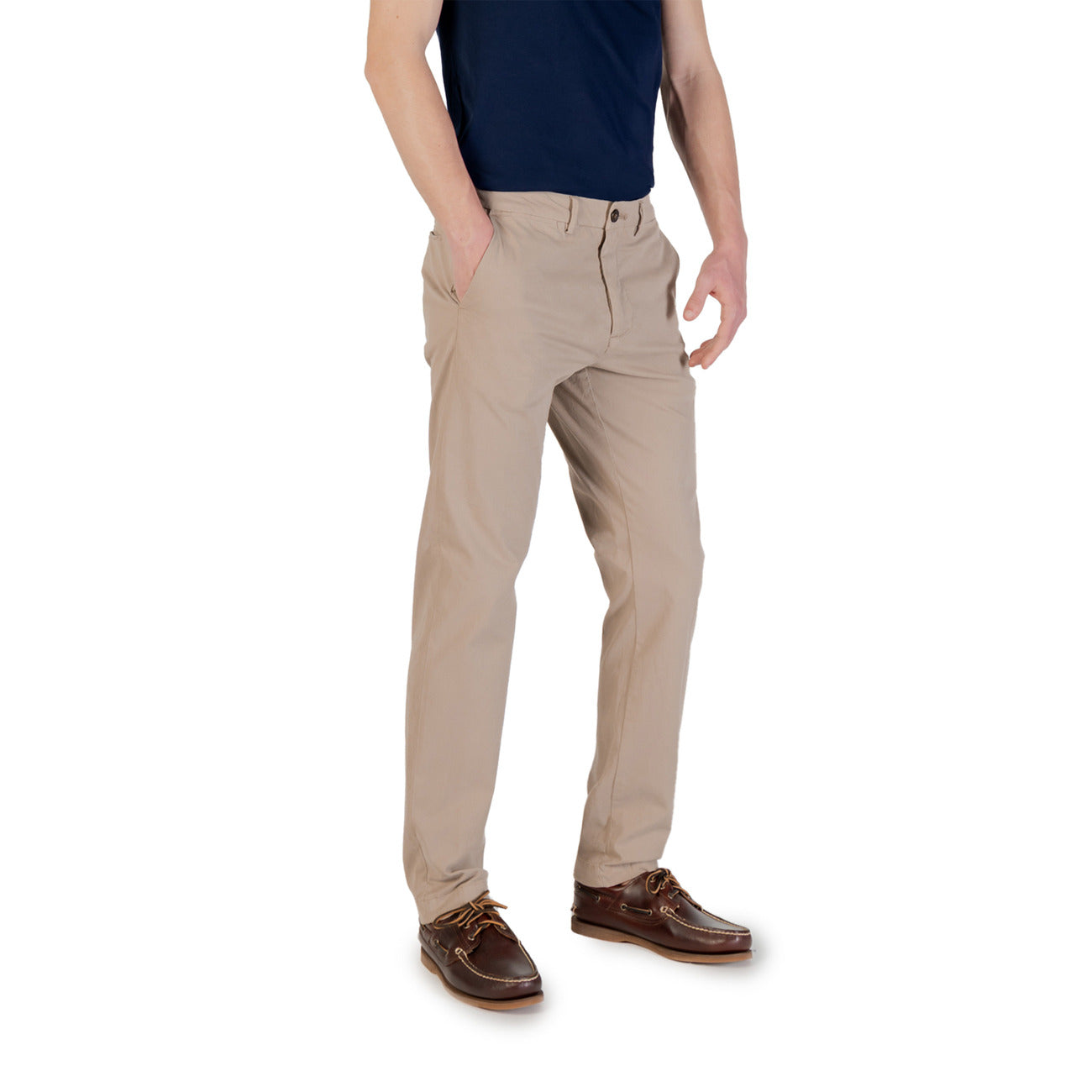 2420800 Borghese Pantaloni Beige Cotone Elastan Uomo