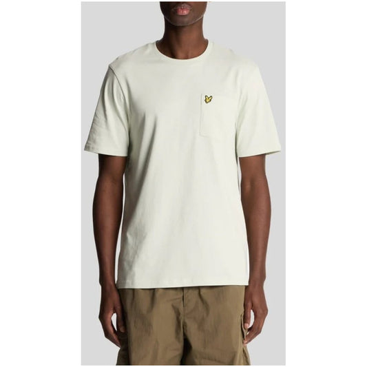 2419604 Lyle & Scott T-Shirt Verde Stampa Tasca Uomo