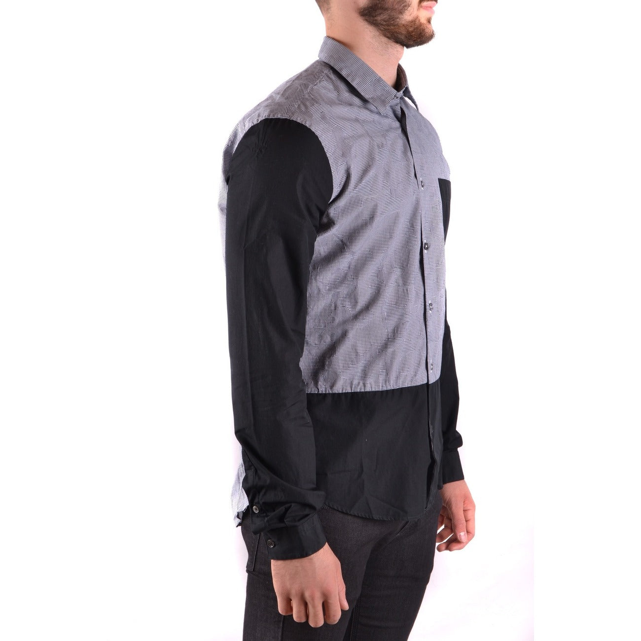 2431258 Alexander McQueen Camicia Nero Stampa Colorata Maniche Lunghe Uomo