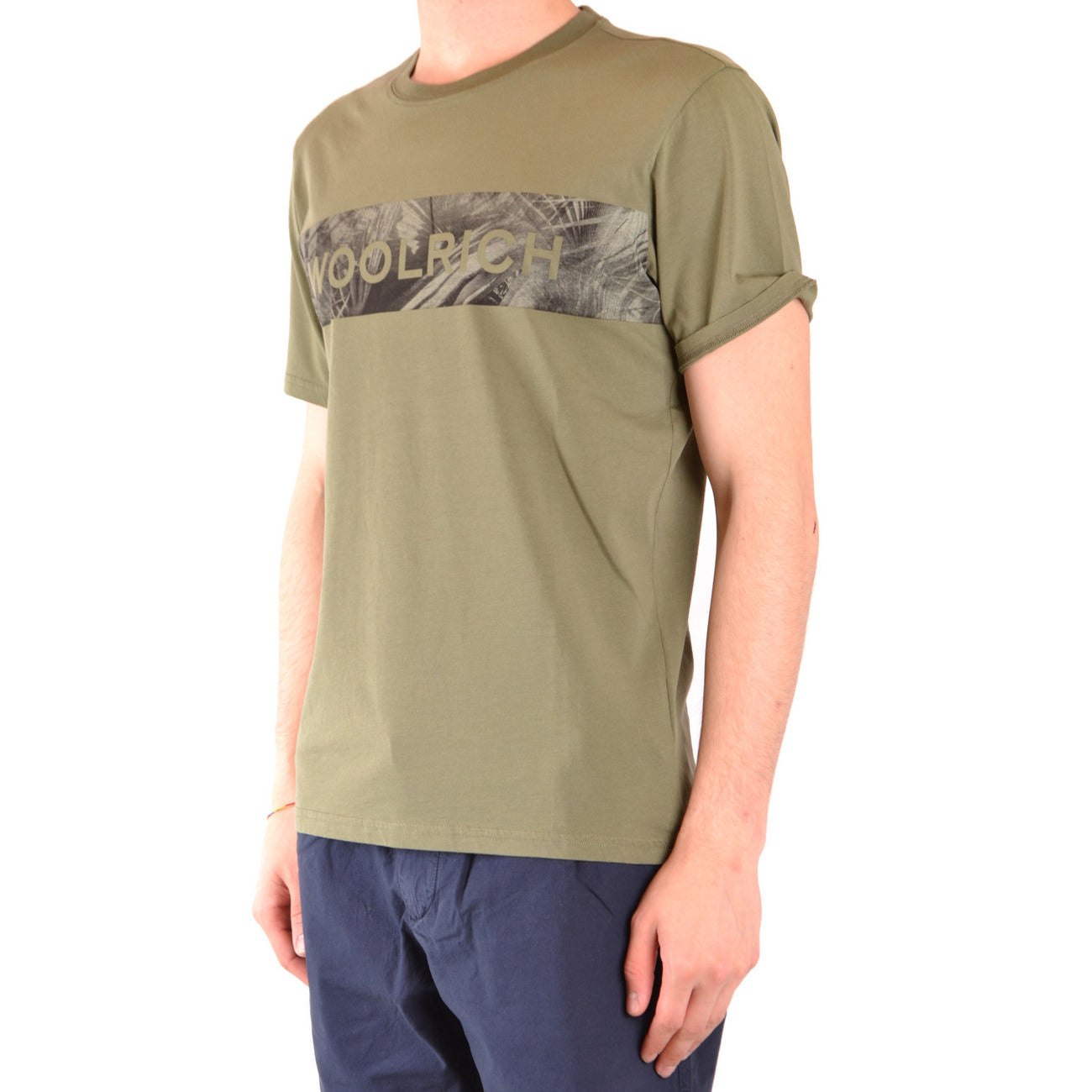 2425321 Woolrich T-Shirt Verde Stampa Uomo