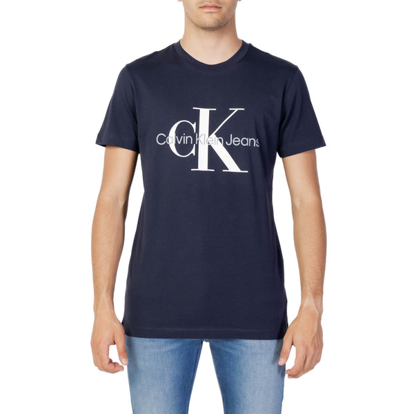 T-Shirt Blu Stampa Uomo