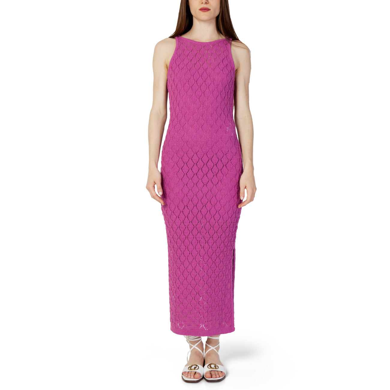 382169 Vero Moda Abito Viola Lungo Smanicato Donna