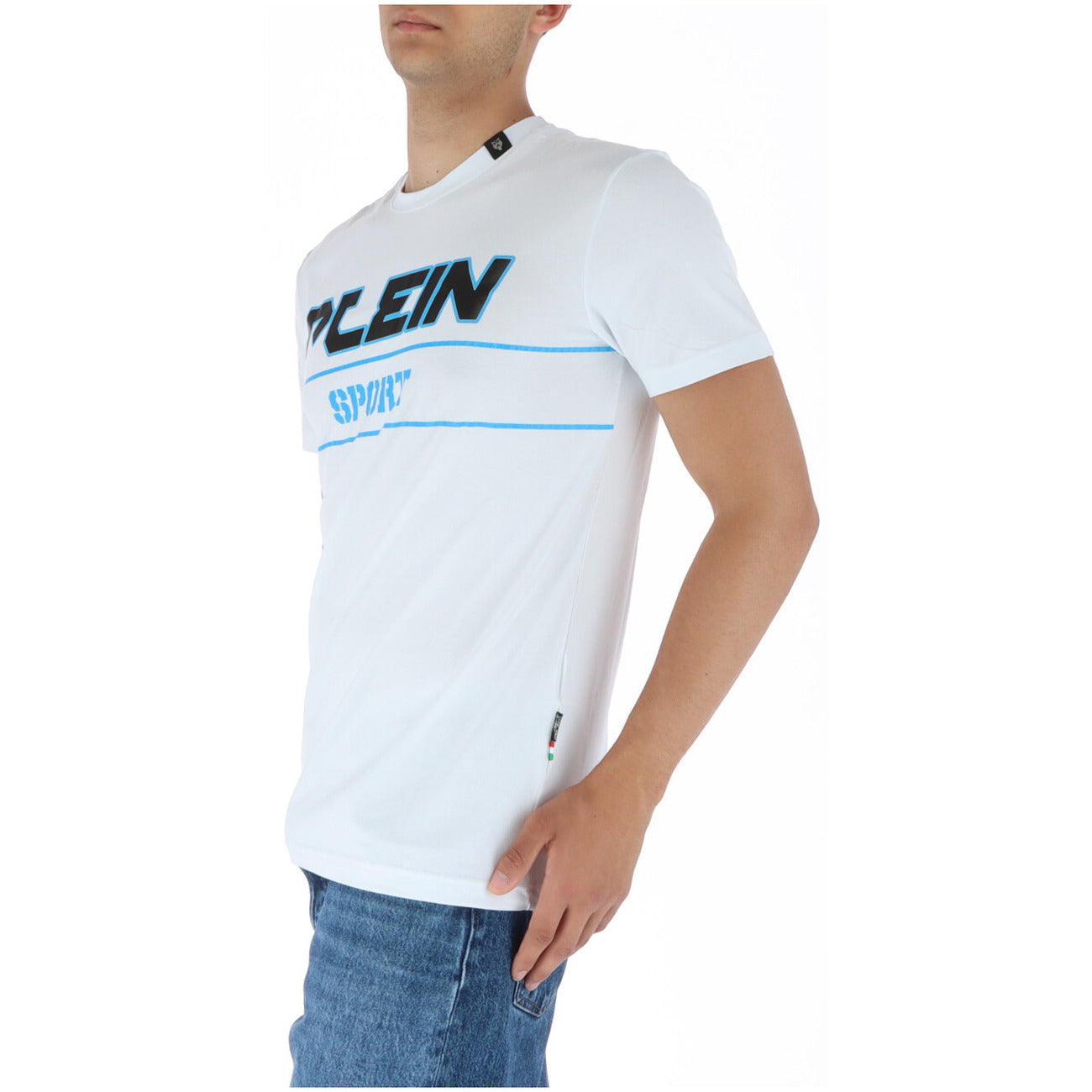 444142 Plein Sport T-Shirt Bianco Stampa Uomo