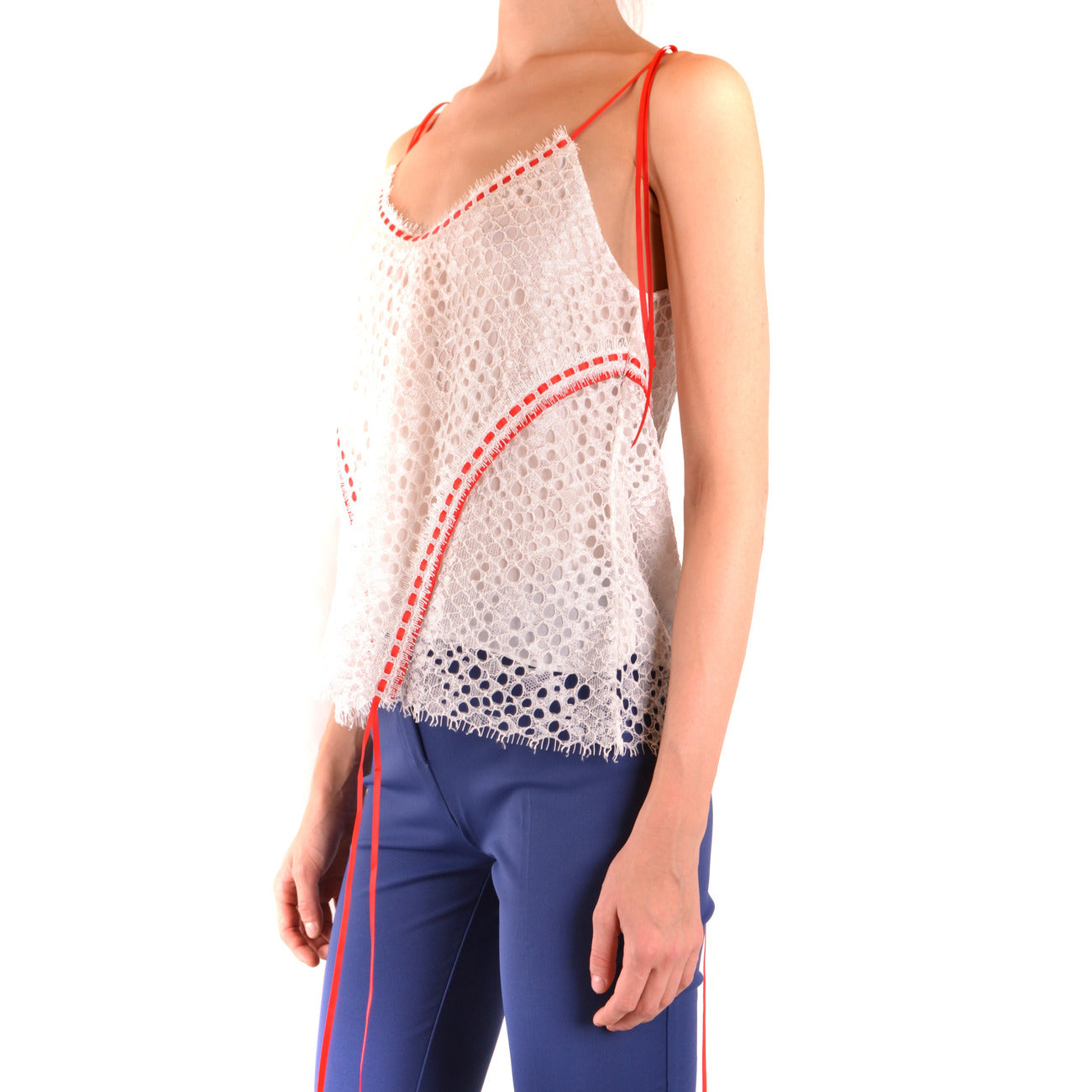 2438474 Pinko Canotta Bianca Scollo V Donna