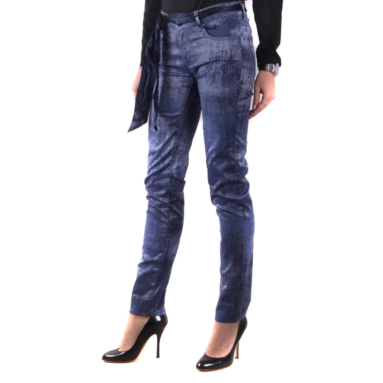 2437758 Jacob Cohen Jeans Blu Cotone Effetto Consumato Made Italy Donna